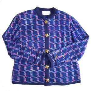 VINTAGE 80's Knit Castlebrook Sweater Cardigan Gold Buttons XL